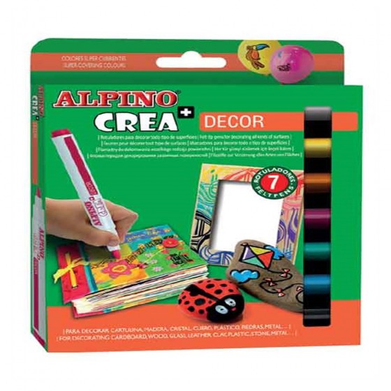 Alpino crea coffret 7 feutres de couleurs décor