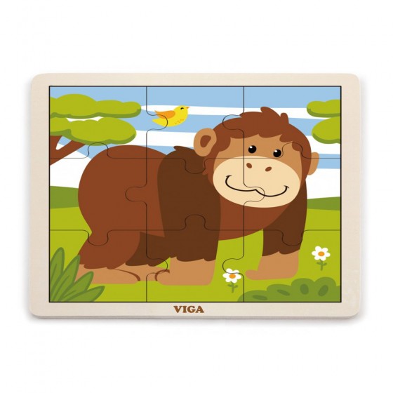 Puzzle en bois 9 pièces  - Gorilla