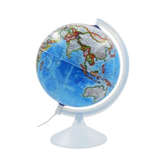 Globe terrestre illustré 25 cm lumineux textes en français ZOO