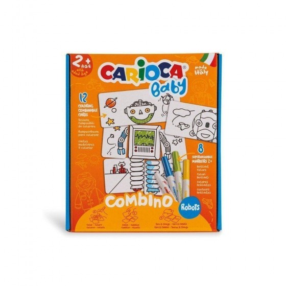 Puzzle Robots et 8 feutres -Carioca Baby Combino