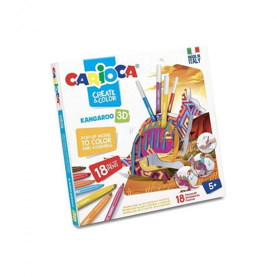 Puzzle Kangaroo 3D - Carioca create & color